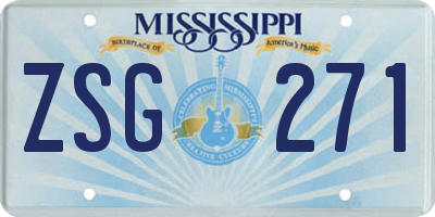 MS license plate ZSG271