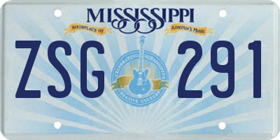 MS license plate ZSG291