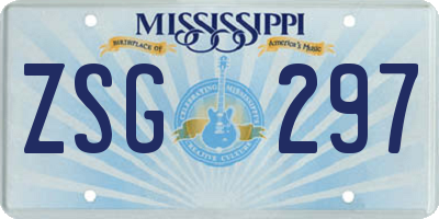 MS license plate ZSG297