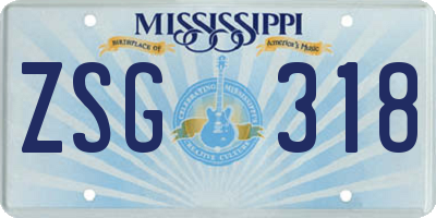 MS license plate ZSG318