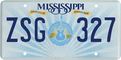 MS license plate ZSG327