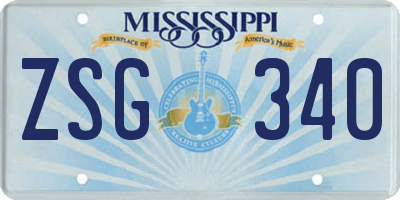 MS license plate ZSG340