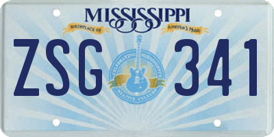 MS license plate ZSG341