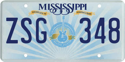 MS license plate ZSG348