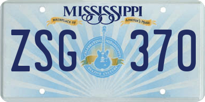 MS license plate ZSG370