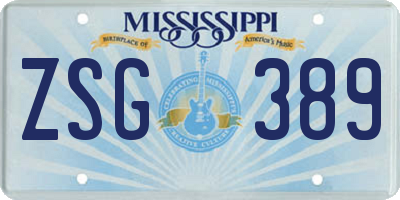 MS license plate ZSG389