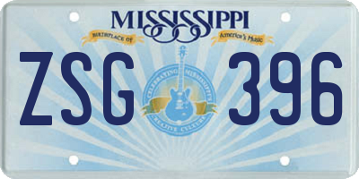 MS license plate ZSG396