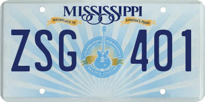 MS license plate ZSG401