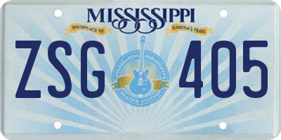 MS license plate ZSG405