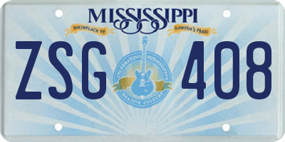 MS license plate ZSG408