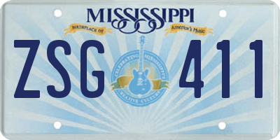 MS license plate ZSG411