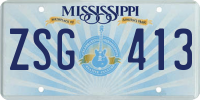 MS license plate ZSG413