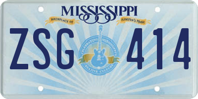 MS license plate ZSG414