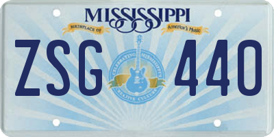 MS license plate ZSG440