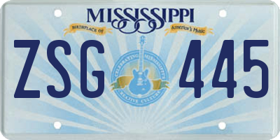 MS license plate ZSG445