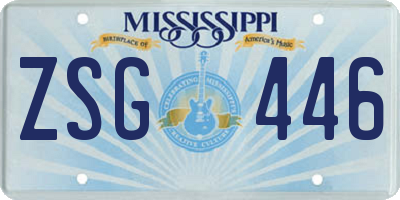 MS license plate ZSG446