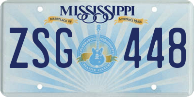 MS license plate ZSG448