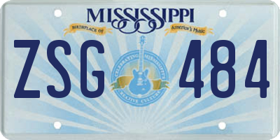 MS license plate ZSG484