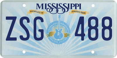 MS license plate ZSG488