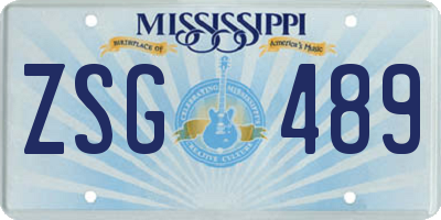 MS license plate ZSG489