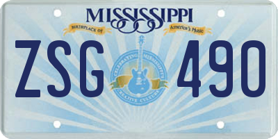 MS license plate ZSG490
