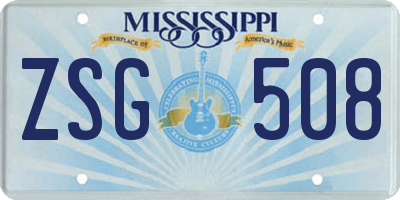 MS license plate ZSG508
