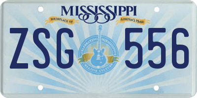 MS license plate ZSG556