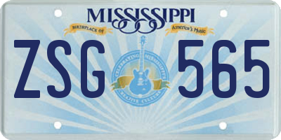MS license plate ZSG565