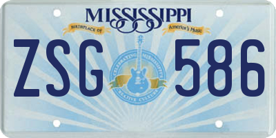 MS license plate ZSG586