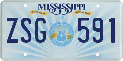 MS license plate ZSG591