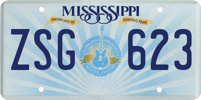 MS license plate ZSG623