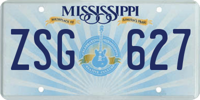 MS license plate ZSG627