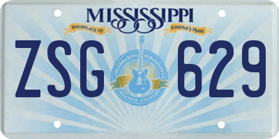 MS license plate ZSG629