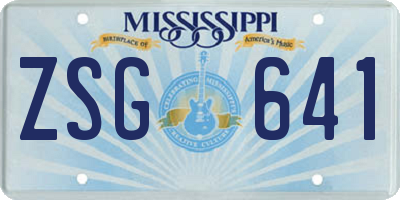 MS license plate ZSG641