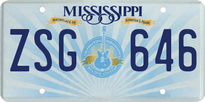 MS license plate ZSG646