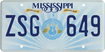 MS license plate ZSG649