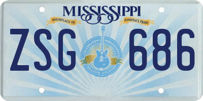 MS license plate ZSG686