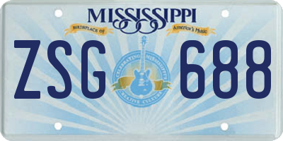 MS license plate ZSG688