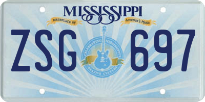 MS license plate ZSG697