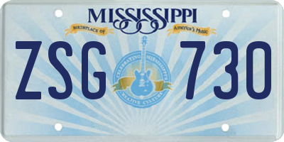 MS license plate ZSG730