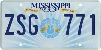 MS license plate ZSG771