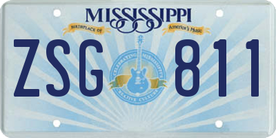 MS license plate ZSG811
