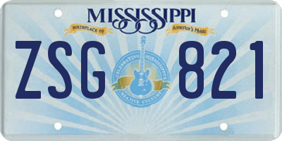 MS license plate ZSG821