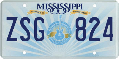 MS license plate ZSG824