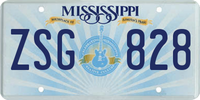 MS license plate ZSG828