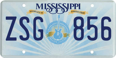 MS license plate ZSG856