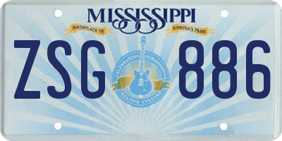MS license plate ZSG886