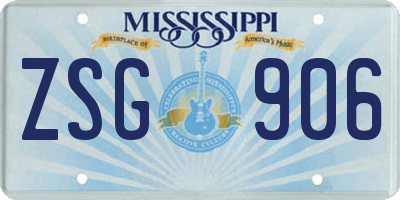 MS license plate ZSG906