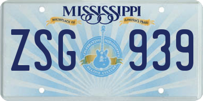 MS license plate ZSG939