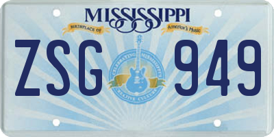 MS license plate ZSG949